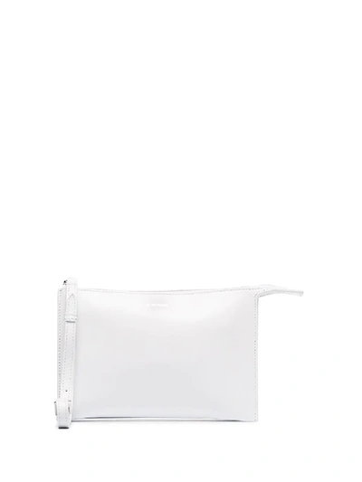 Shop Jil Sander Tootie Logo-embossed Clutch Bag In White