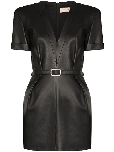 Shop Alexandre Vauthier Embellished-buckle Mini Dress In Black