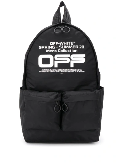 Shop Off-white Seasonal Logo Backpack In Black
