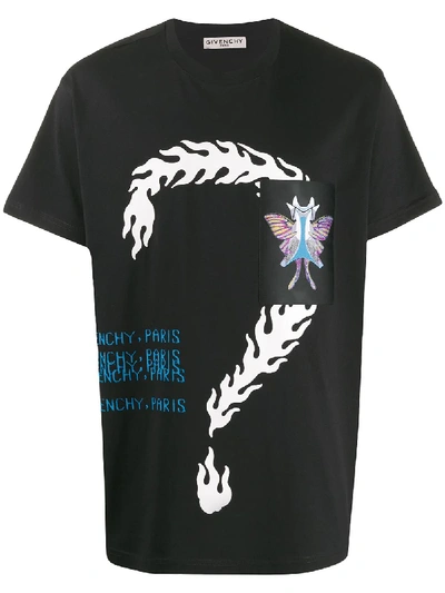 Shop Givenchy Graphic Digital Logo T-shirt In Black