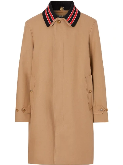 DETACHABLE STRIPED COLLAR COAT