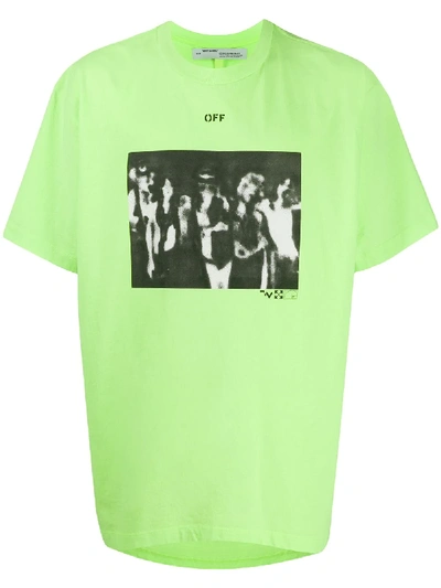 Shop Off-white Spray Painting T-shirt In Green