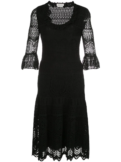 Shop Alexander Mcqueen Lace Knitted Dress In Black