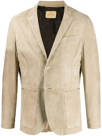Shop Ajmone Slim-fit Jacket In Neutrals