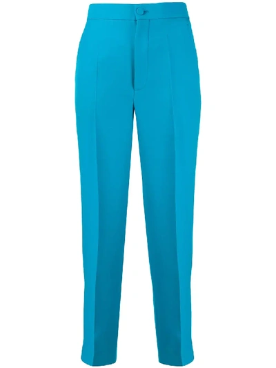 Shop Gucci Slim-fit Tailored Trousers In Blue