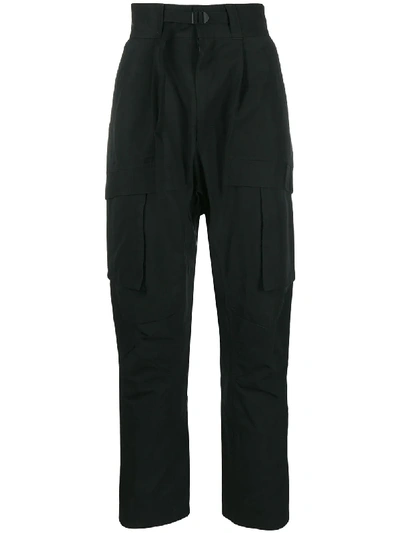 Shop Bottega Veneta Drop Crotch Cargo Trousers In 黑色