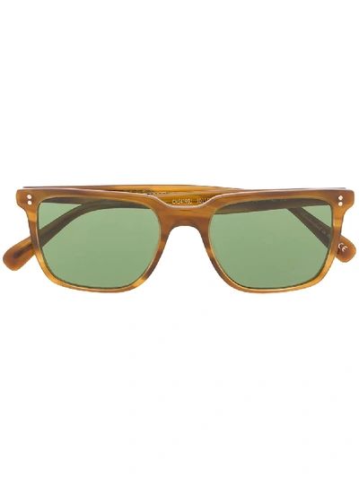 Shop Oliver Peoples Square Framed Sunglasses In Brown