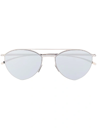 Shop Mykita X Maison Margiela Cat-eye Sunglasses In Silver