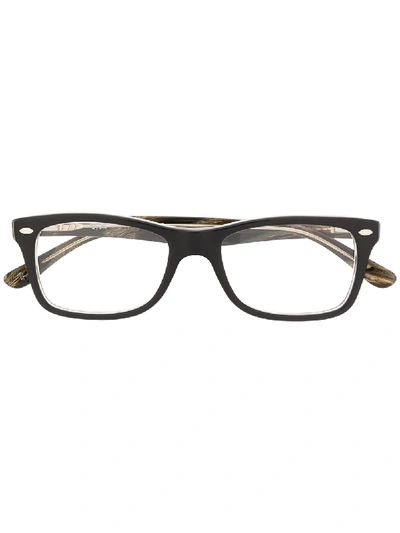Shop Ray Ban Marbled Effect Wayfarer Glasses In Black