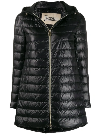 Shop Herno Quilted Puffer Jacket In Black