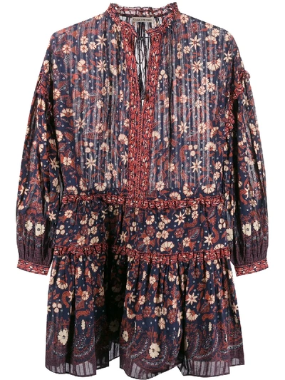 Shop Ulla Johnson Marigold Peasant Dress In Blue