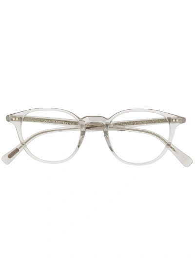 Shop Oliver Peoples Round Frame Glasses In White