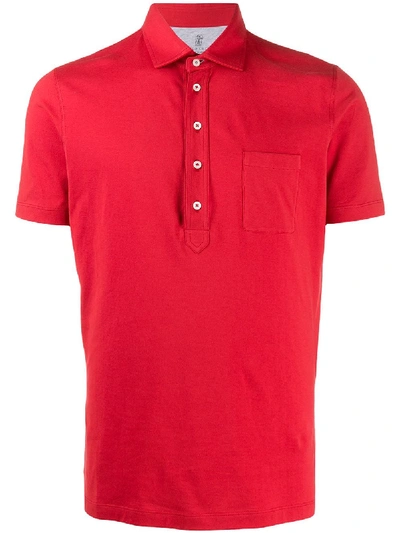 Shop Brunello Cucinelli Chest Pocket Polo Shirt In Red