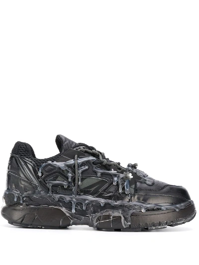 Shop Maison Margiela Melting-effect Fusion Sneakers In Black