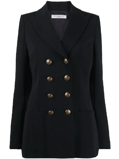 Shop Philosophy Di Lorenzo Serafini Double-breasted Fitted Blazer In Black