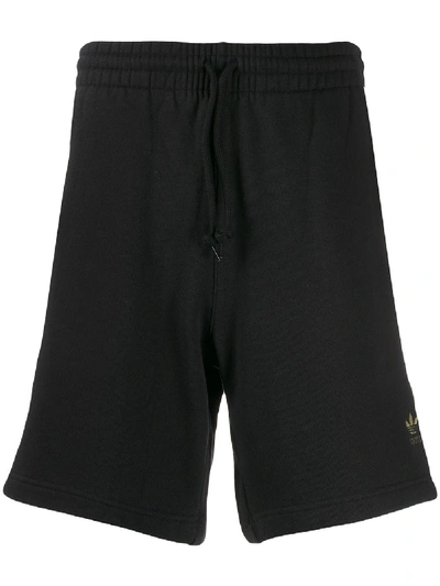 Shop Adidas Originals Embroidered Logo Shorts In Black