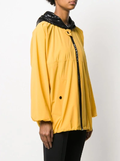 Shop Givenchy Oversized Logo Stripe Windbreaker In Yellow