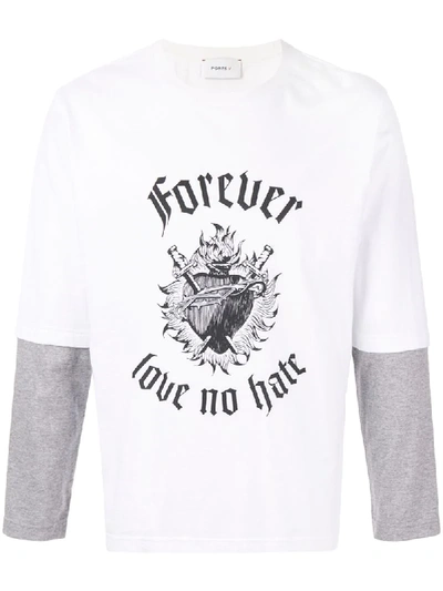 Shop Ports V Forever Love No Hate T-shirt In White
