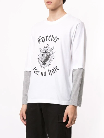 Shop Ports V Forever Love No Hate T-shirt In White