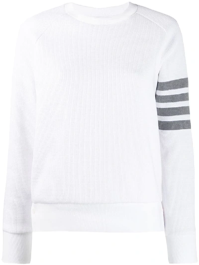 Shop Thom Browne 4-bar Stripe Sweatshirt In White