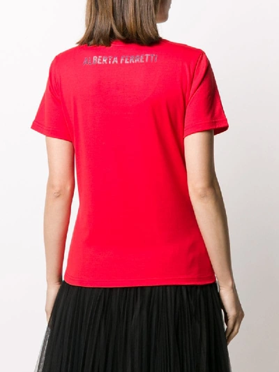 Shop Alberta Ferretti Topo Gigio Print T-shirt In Red