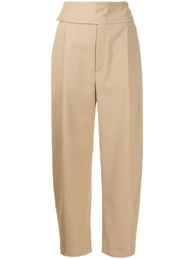 Shop Totême High-rise Tailored Trousers In Neutrals