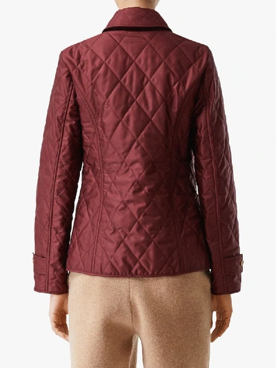 Burberry Fernleigh Thermoregulated Diamond Quilted Jacket In Red