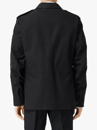 Shop Burberry Gabardine Field Jacket In Black