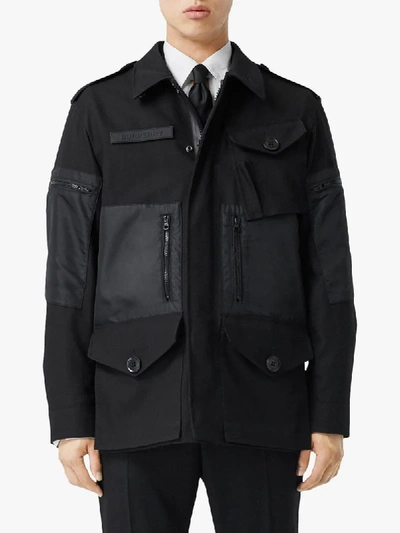Shop Burberry Gabardine Field Jacket In Black
