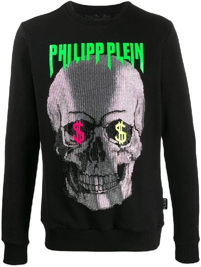 Shop Philipp Plein Embroidered Sweatshirt In Black