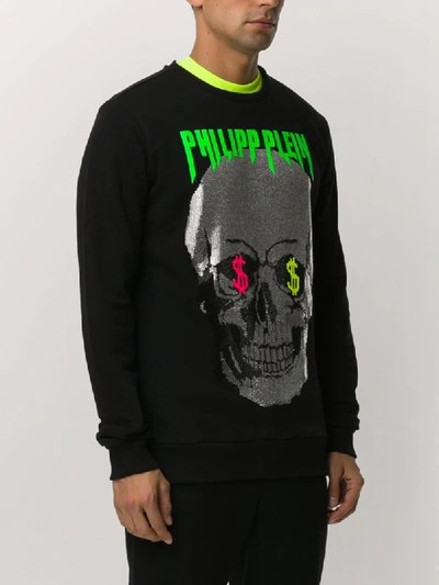 Shop Philipp Plein Embroidered Sweatshirt In Black
