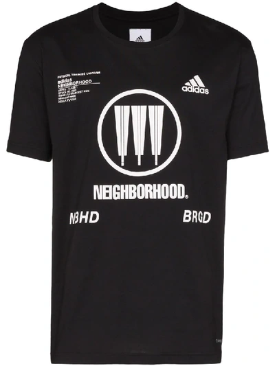 Shop Adidas Originals X Neighborhood Logo T-shirt In Black ,white