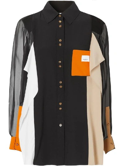 Shop Burberry Colour-block Shirt In Black