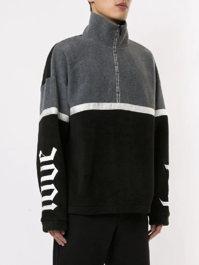 Ports V Oversized Funnel-neck Sweatshirt In Grey