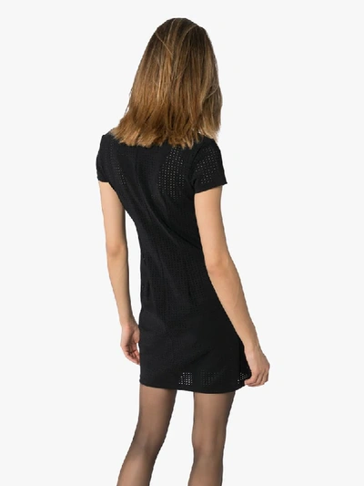 Shop Marcia Perforated Mini Dress In Black