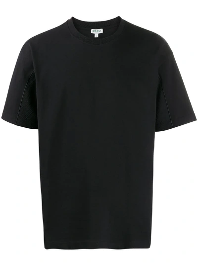 Shop Kenzo Logo Embroidered T-shirt In Black