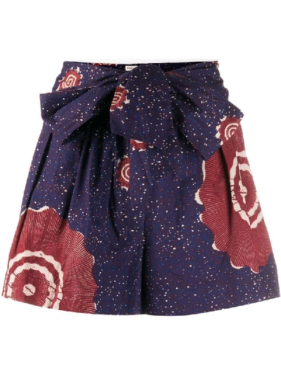 Shop Ulla Johnson Martim Pattern Shorts In Blue