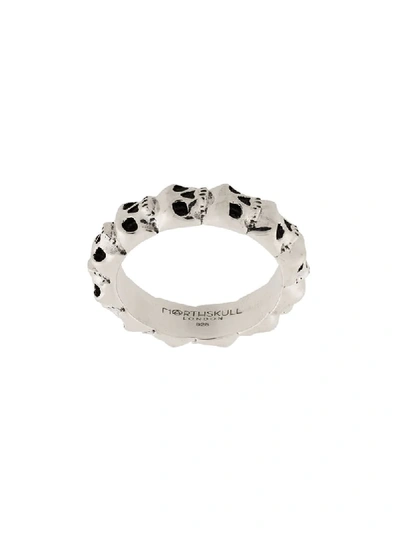 Shop Northskull Stacked Skull Ring In Silver