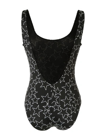 Shop Dolce & Gabbana Star Print Swimsuit In Black