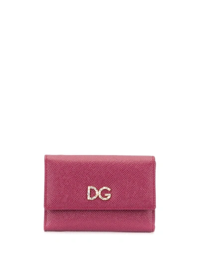 Shop Dolce & Gabbana Logo Flap Wallet In Pink