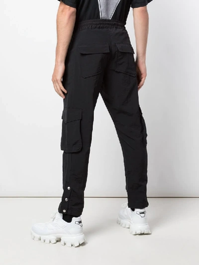 Shop Rhude Tie Waist Cargo Pants In Black