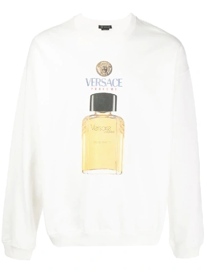 Shop Versace Perfume Print Sweatshirt In White