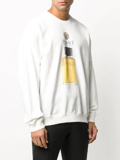 Shop Versace Perfume Print Sweatshirt In White