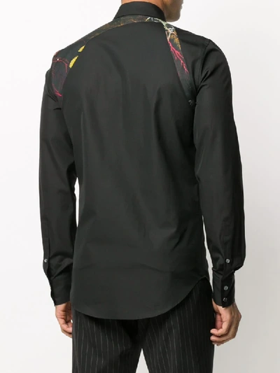 Shop Alexander Mcqueen Printed Brace Detail Shirt In Black