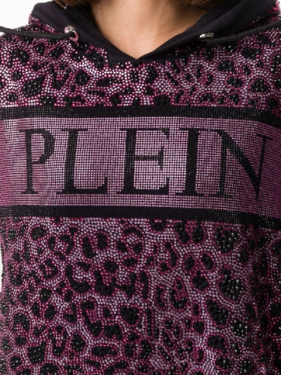 Shop Philipp Plein Paradise Jogging Hooded Dress In Pink