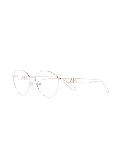 Shop Balenciaga Bb Wire Frame Glasses In Metallic