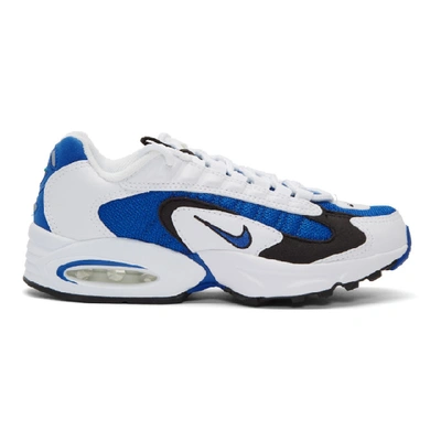 Shop Nike White And Blue Air Max Triax Sneakers In 106 White/v