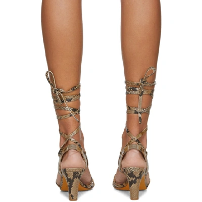 Shop Maryam Nassir Zadeh Brown Snake Maribel Strappy Sandals In 279 Viper