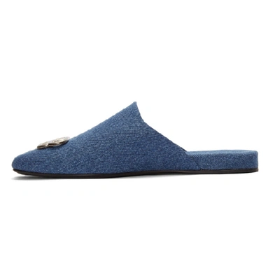 Shop Balenciaga Blue Cosy Bb Loafers In 4363 Blunkl