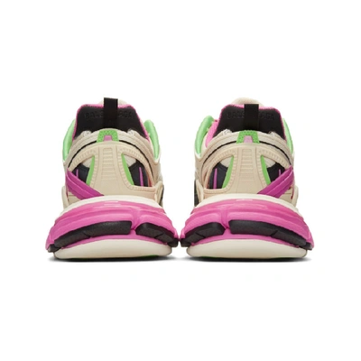 Balenciaga Track 2 Trainers In White/green/pink